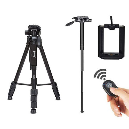 نقد و بررسی سه پایه جیماری همراه ریموت و هولدر موبایل Jmary KP-2254 Tripod Black