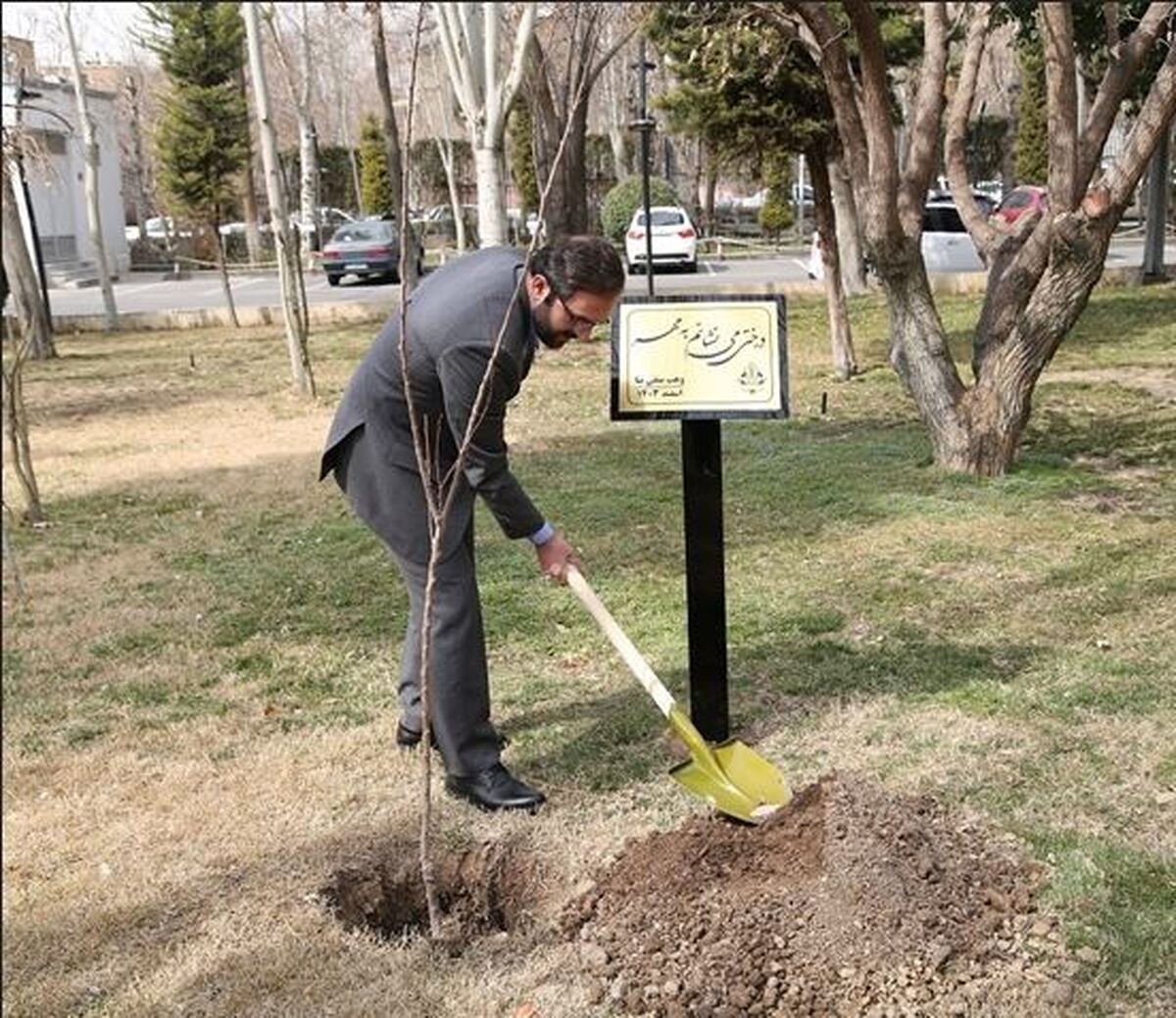 کاشت نهال توسط مدیرعامل بانک کشاورزی به مناسبت روز درختکاری حفظ محیط زیست، وظیفه سرزمینی است