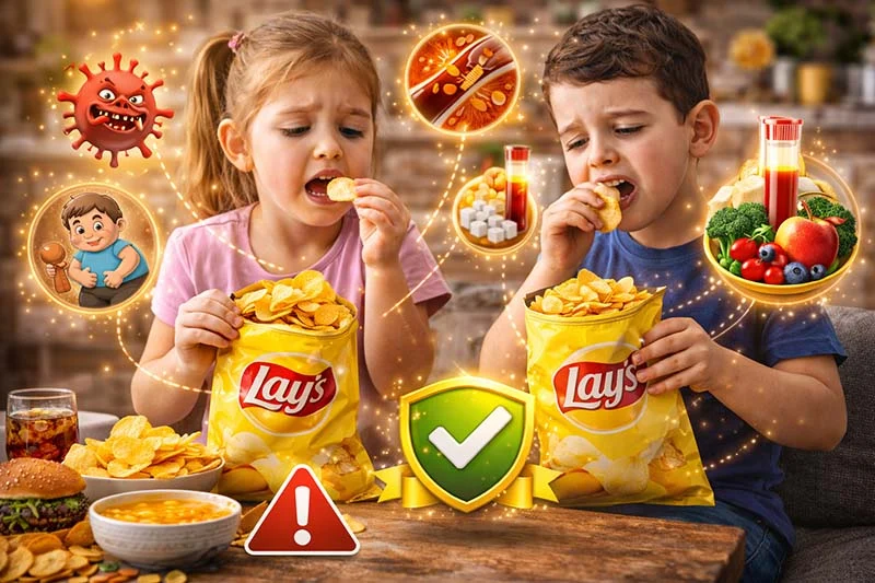مضرات چیپس برای کودکان و نکات تغذیه‌ای مهم